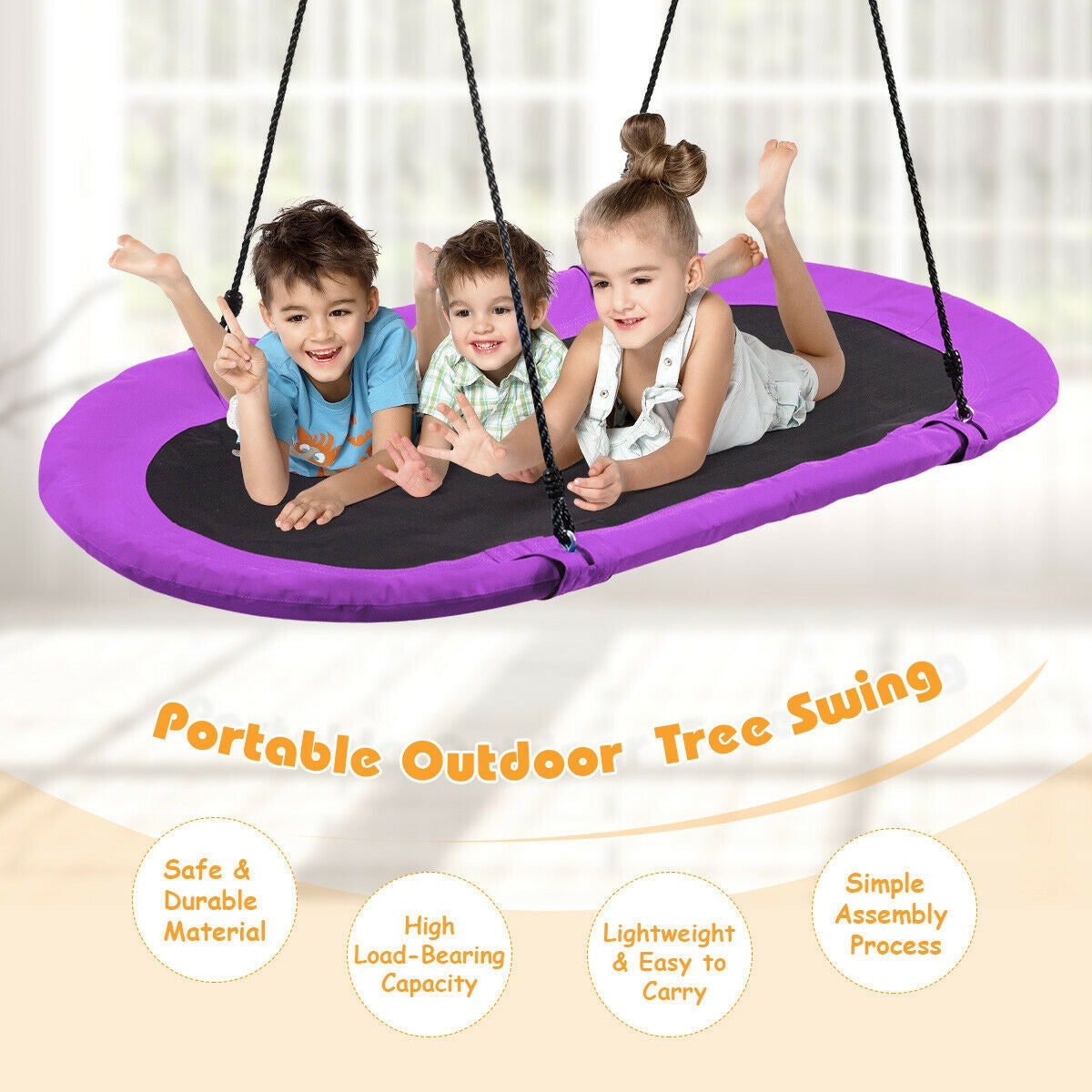 60 Inch Saucer Surf Outdoor Adjustable Swing Set