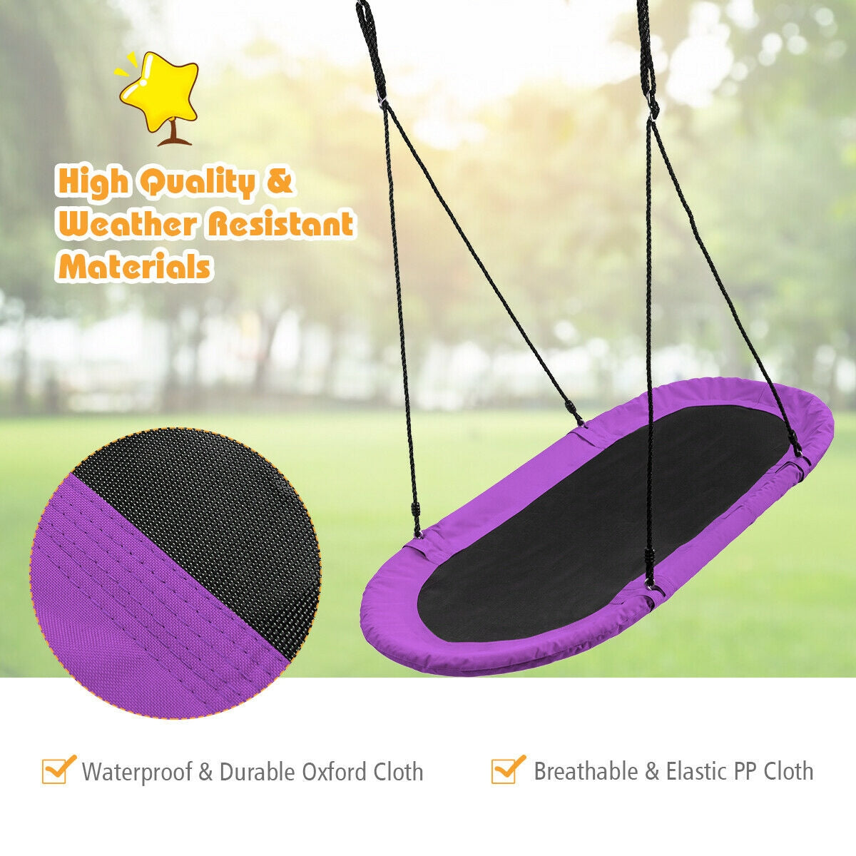 60 Inch Saucer Surf Outdoor Adjustable Swing Set