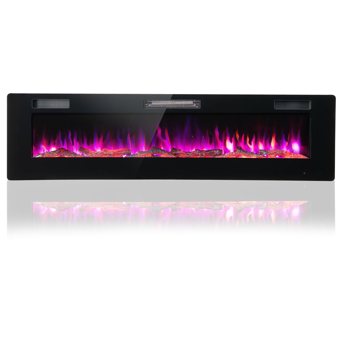 60 Inches Ultra-thin Electric Fireplace with Remote Control and Timer Function-Fireplaces-DECOROLALA