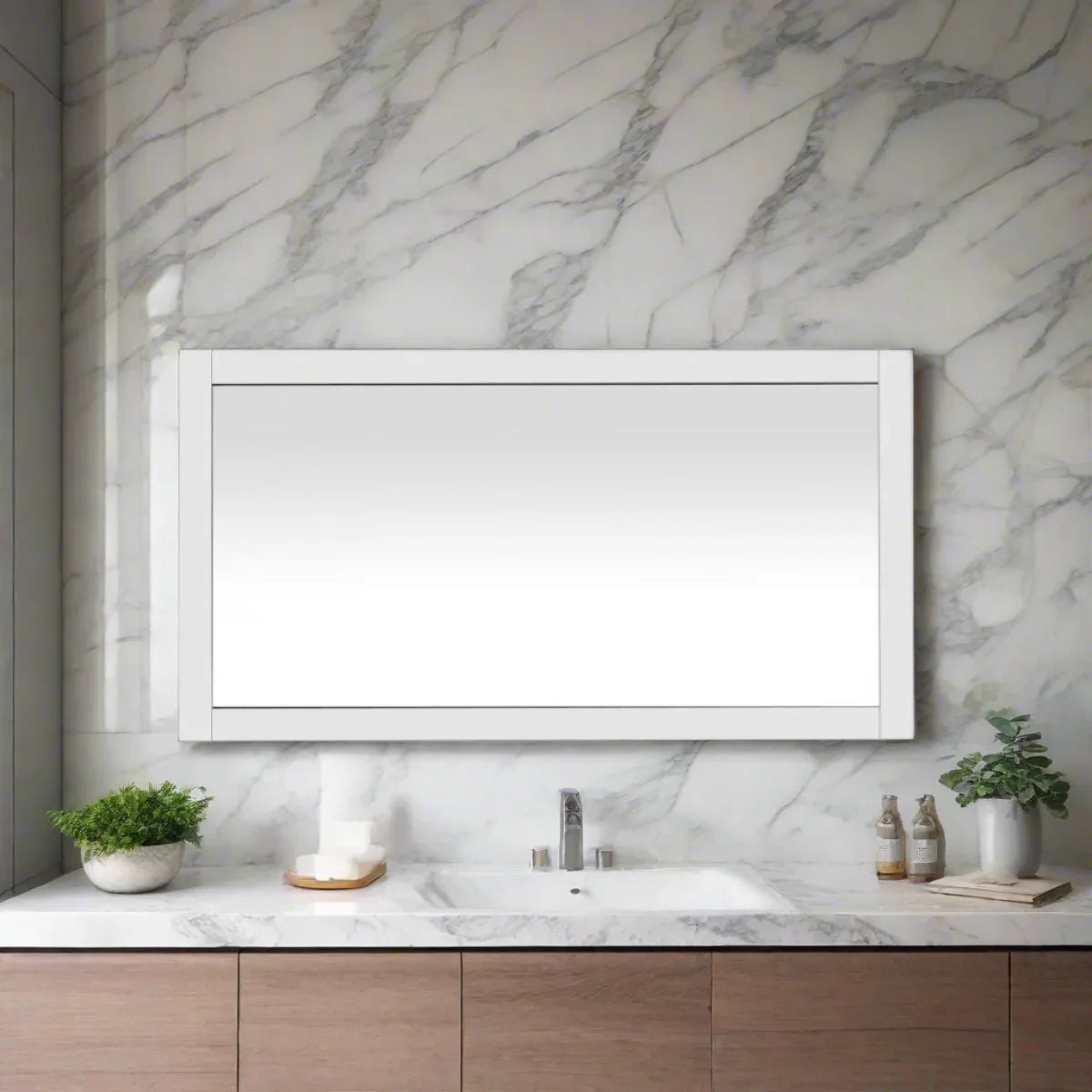60" Mirror - White-Mirror-DECOROLALA