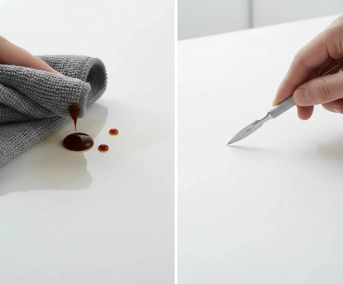 60" Natural Walnut Freestanding Double Sink Bathroom Vanity with White Solid Surface Countertop-Migration_Bathroom Vanities-DECOROLALA