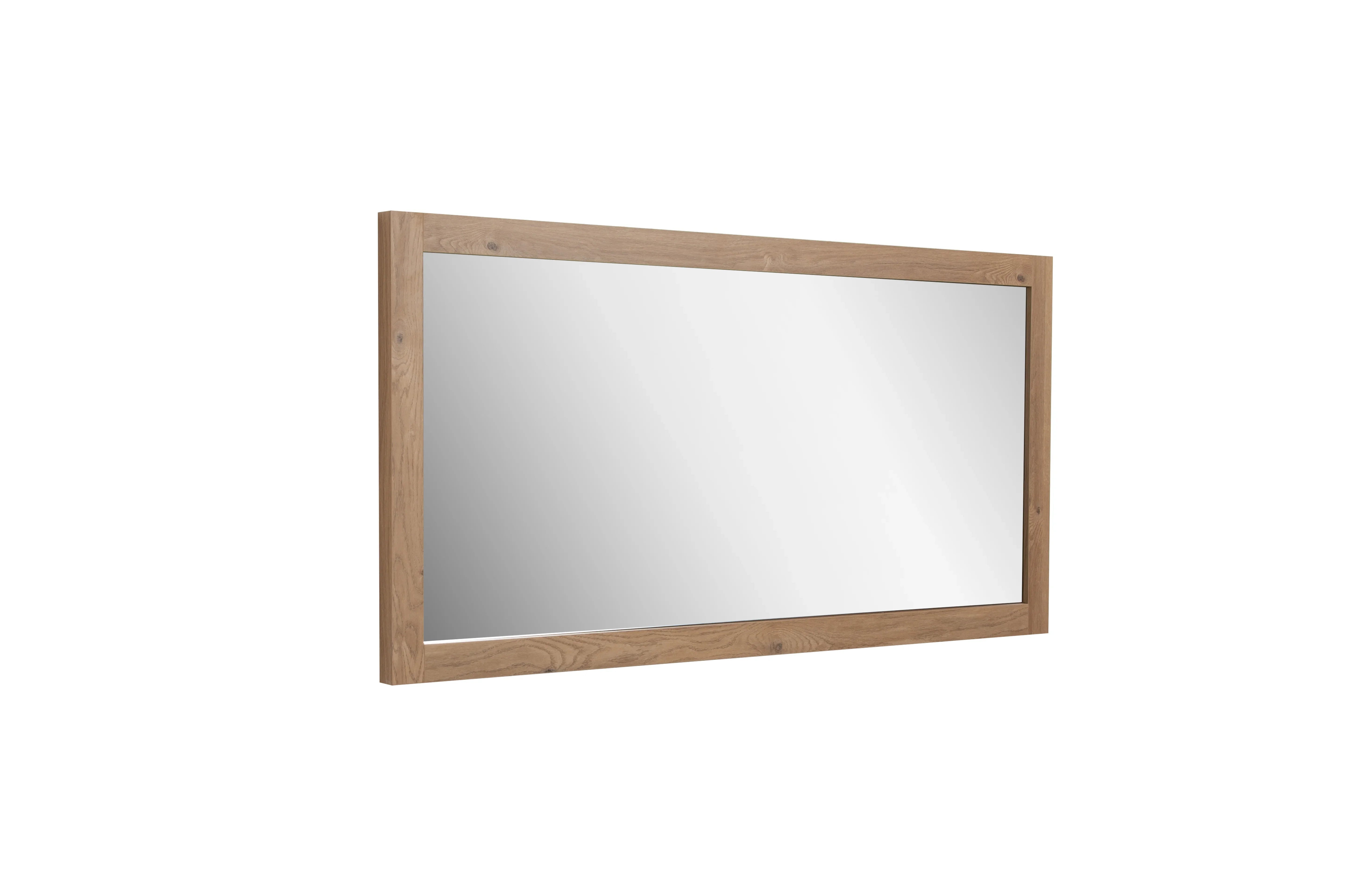 60" Rectangular Mirror with Rough Oak Frame-Mirror-DECOROLALA