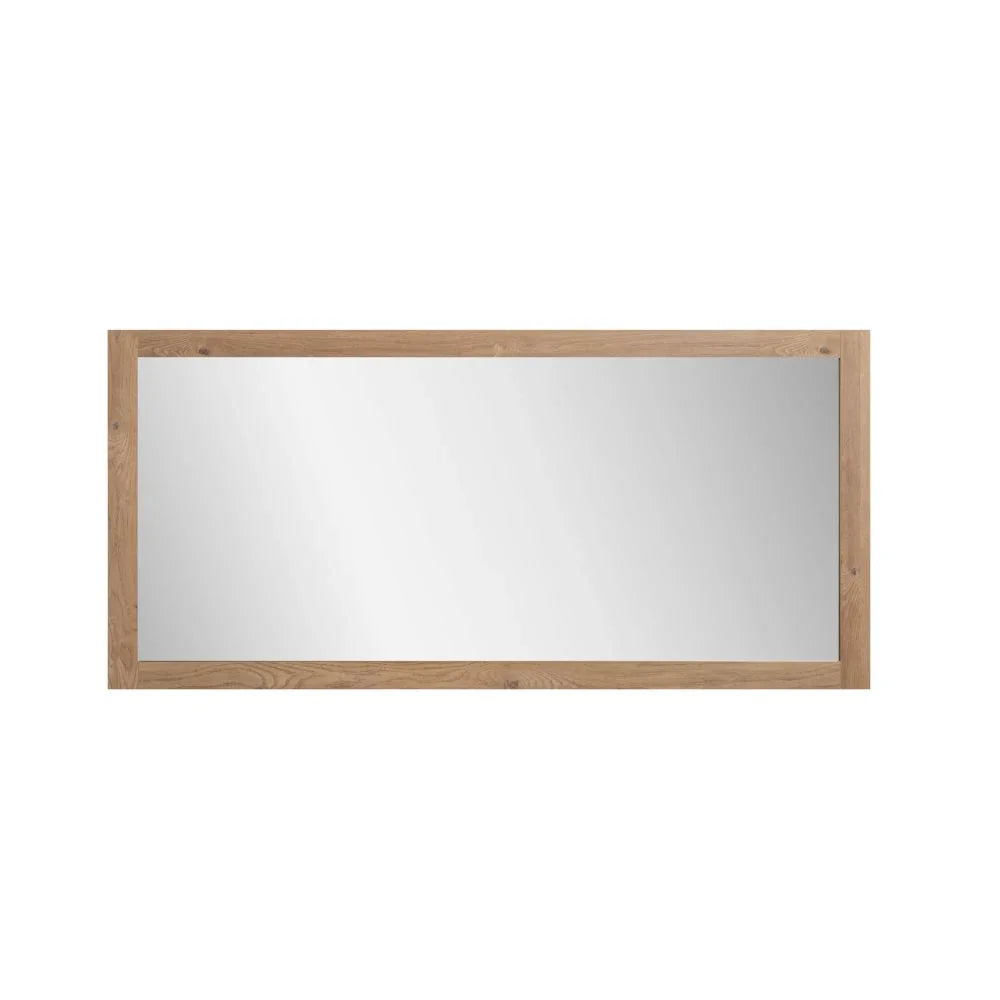 60" Rectangular Mirror with Rough Oak Frame-Mirror-DECOROLALA