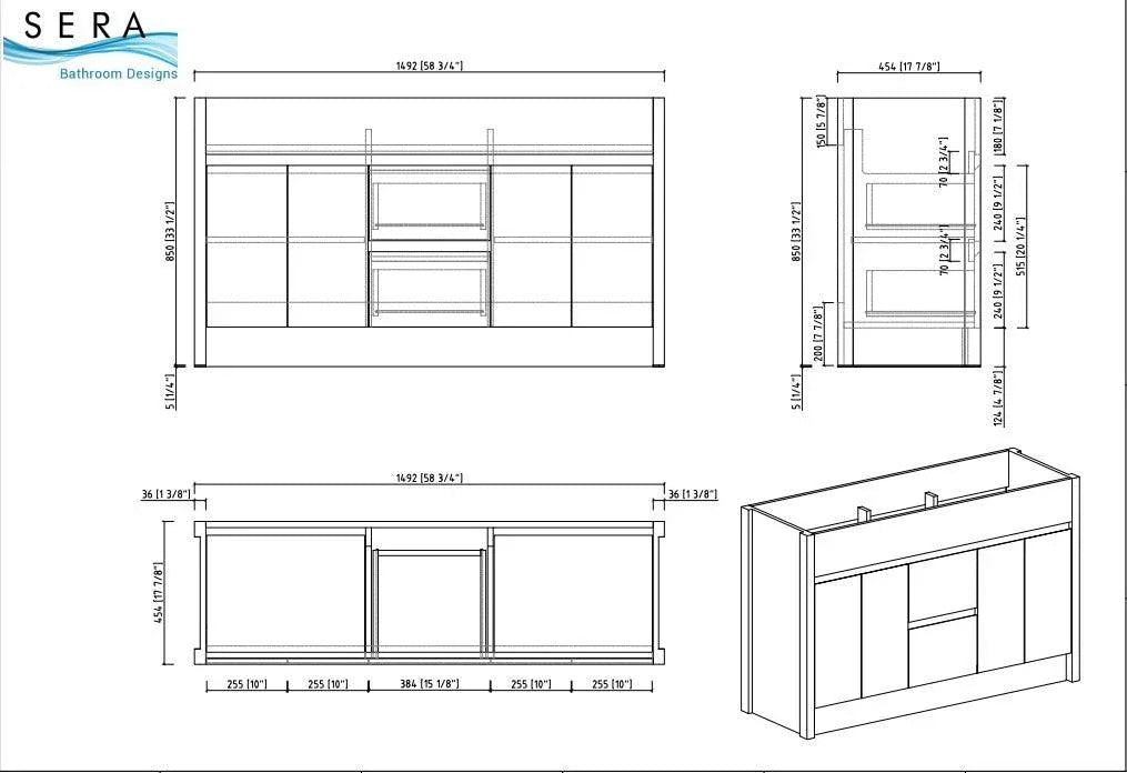 60" Rough Oak Freestanding Double Sink Bathroom Vanity with White Polymarble Countertop-Migration_Bathroom Vanities-DECOROLALA
