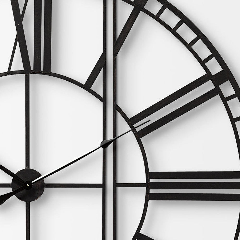 60" Round and Square Industrial Style Wall Clock-Wall Clocks-DECOROLALA