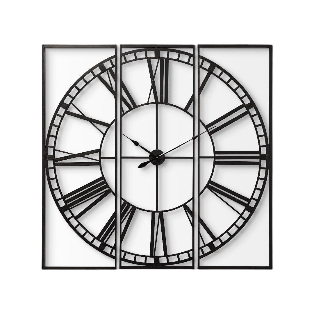 60" Round and Square Industrial Style Wall Clock-Wall Clocks-DECOROLALA