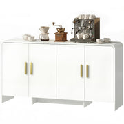 60" Sideboard Buffet Cabinet TV Stand - White Wood Grain-DECOROLALA
