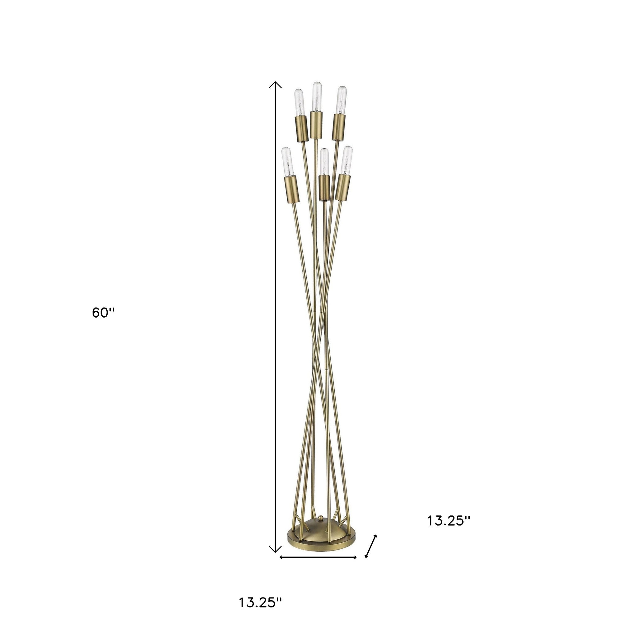 60" Six Light Torchiere Floor Lamp-Floor Lamps-DECOROLALA
