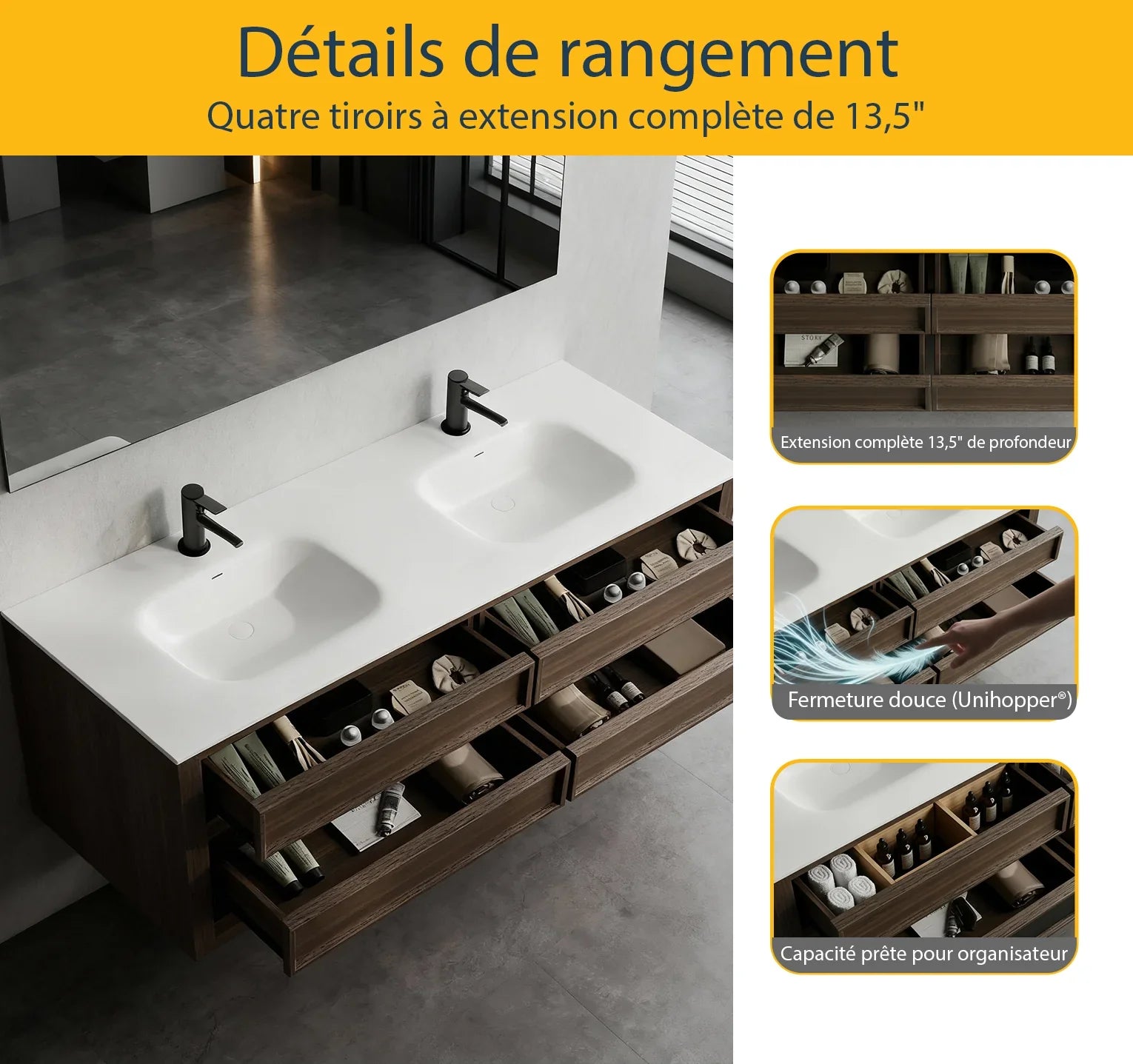 60" Smoked Oak Freestanding Double Sink Bathroom Vanity with White Solid Surface Countertop-Migration_Bathroom Vanities-DECOROLALA