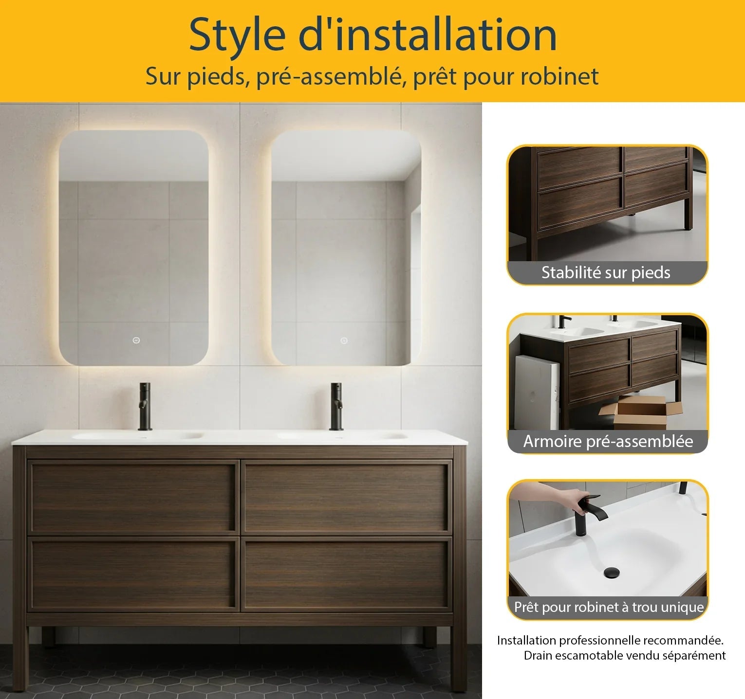 60" Smoked Oak Freestanding Double Sink Bathroom Vanity with White Solid Surface Countertop-Migration_Bathroom Vanities-DECOROLALA