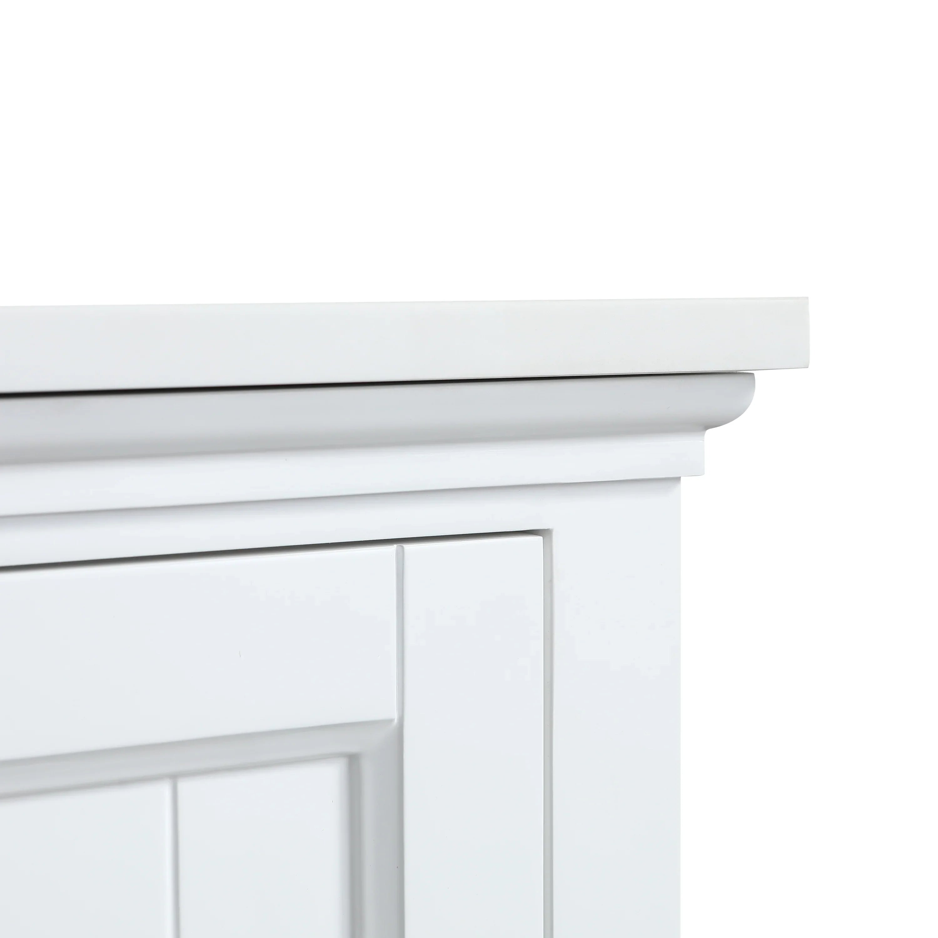 60" White Freestanding Double Sink Bathroom Vanity with White Quartz Countertop
