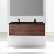 60" Walnut Wall Mount Double Sink Bathroom Vanity with Black Engineered Quartz Countertop-Migration_Bathroom Vanities-DECOROLALA