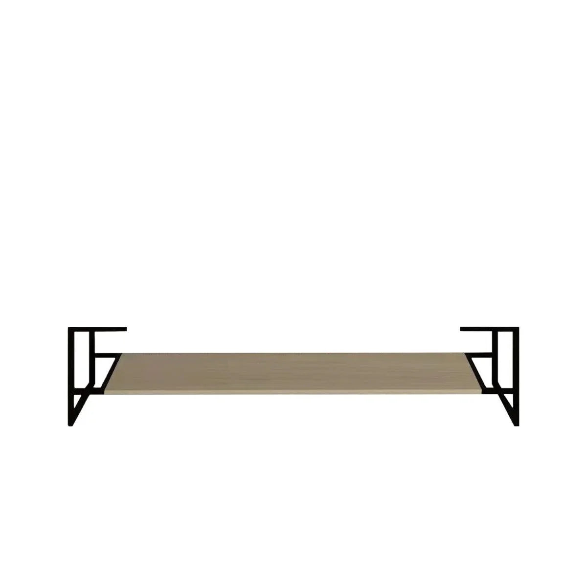 60" Wheat Open Shelf with Matte Black Frame-Migration_Bathroom Vanities-DECOROLALA