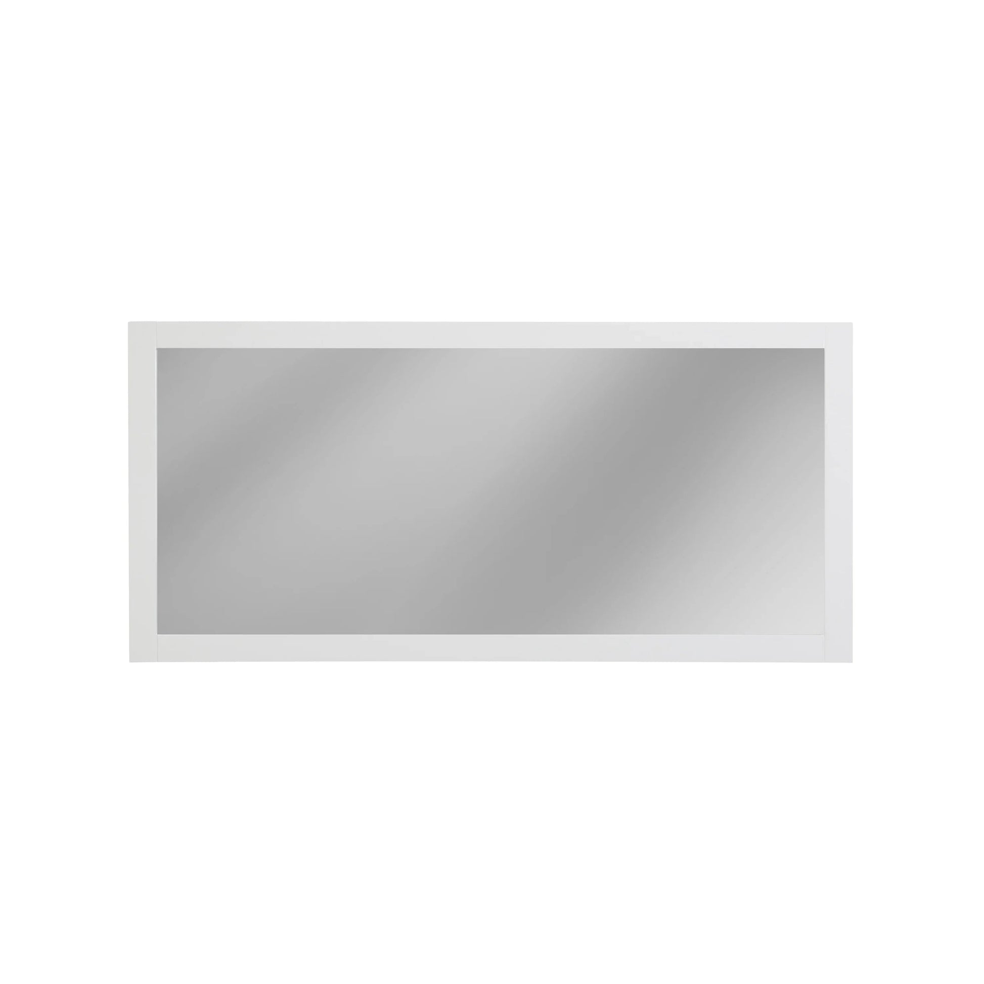 60" White Frame Rectangular Mirror : Horizontal & Vertical Installation-Mirror-DECOROLALA
