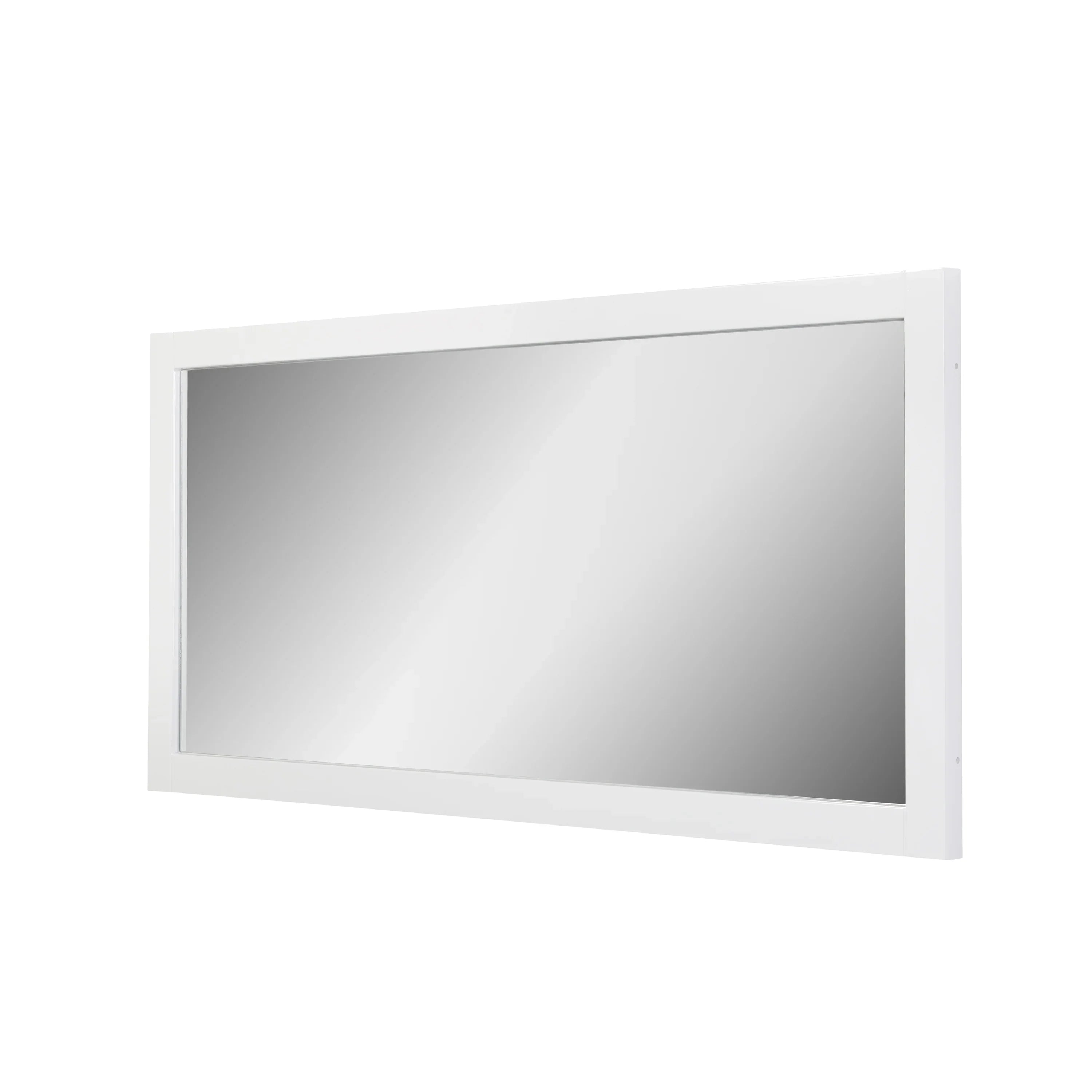 60" White Frame Rectangular Mirror : Horizontal & Vertical Installation-Mirror-DECOROLALA