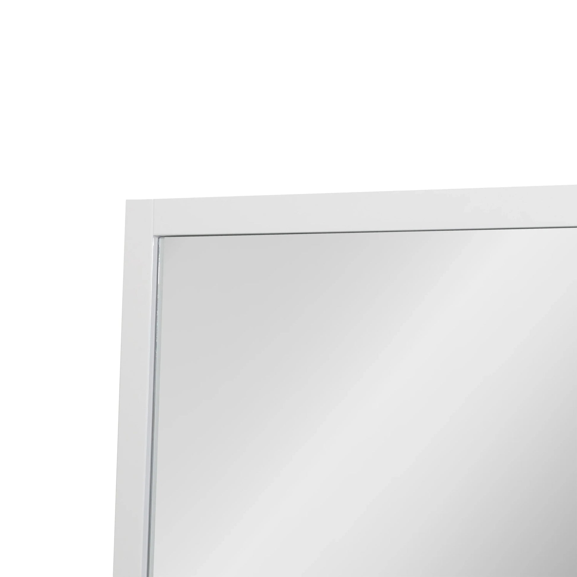 60" White Frame Rectangular Mirror : Horizontal & Vertical Installation-Mirror-DECOROLALA