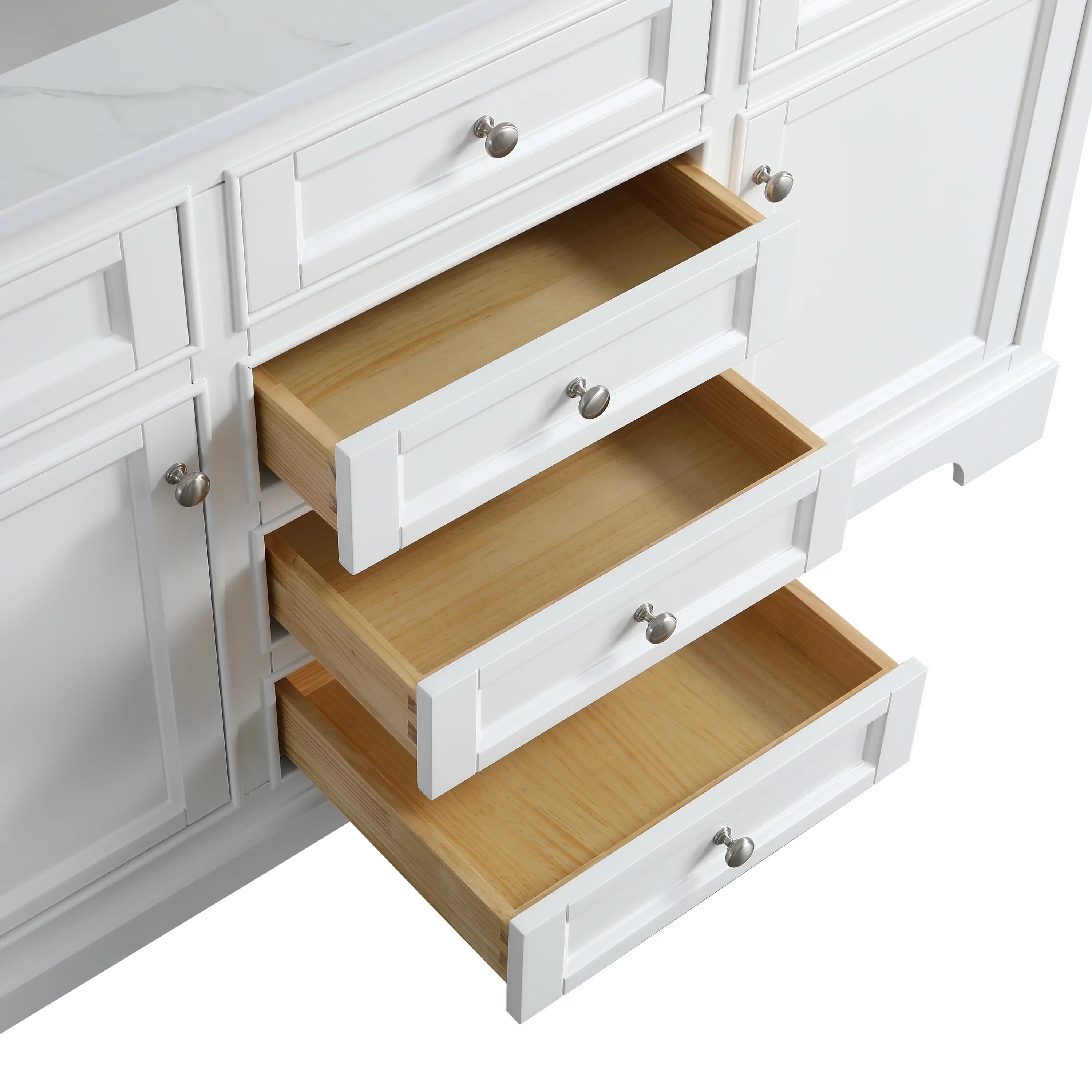 60" White Freestanding Double Sink Bathroom Vanity with Engineered Calcutta Marble Countertop-Migration_Bathroom Vanities-DECOROLALA