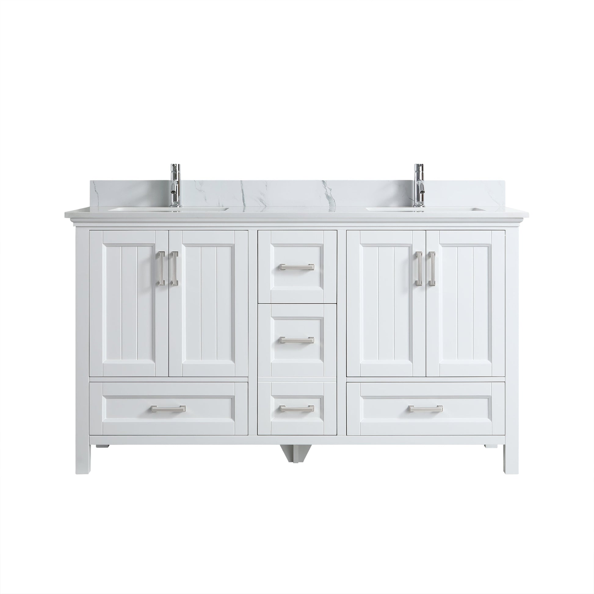 60" White Freestanding Double Sink Bathroom Vanity with Engineered Calcutta Marble Countertop-Migration_Bathroom Vanities-DECOROLALA
