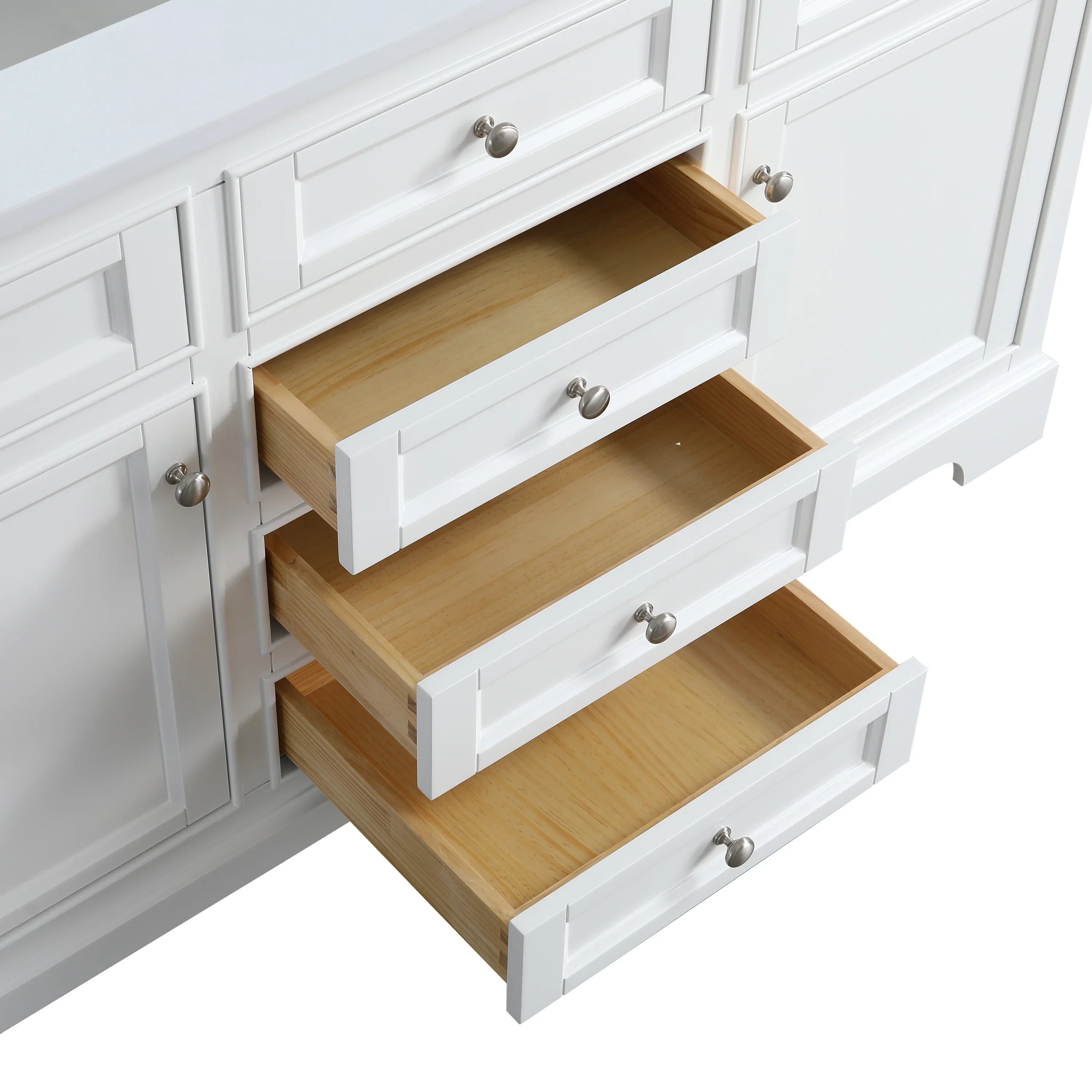 60" White Freestanding Double Sink Bathroom Vanity with Solid White Quartz Countertop-Migration_Bathroom Vanities-DECOROLALA