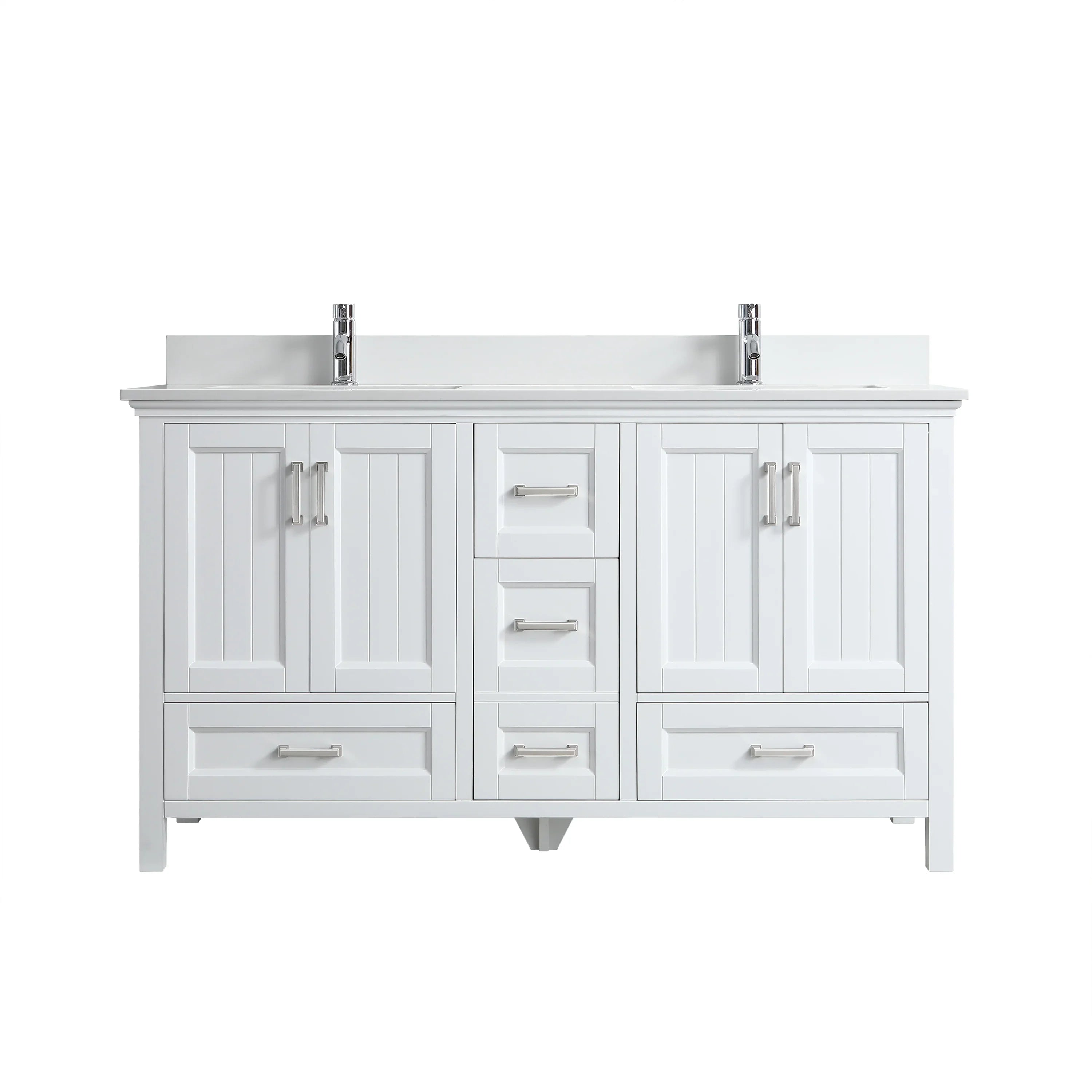 60" White Freestanding Double Sink Bathroom Vanity with White Quartz Countertop-Migration_Bathroom Vanities-DECOROLALA