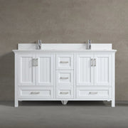 60" White Freestanding Double Sink Bathroom Vanity with White Quartz Countertop-Migration_Bathroom Vanities-DECOROLALA