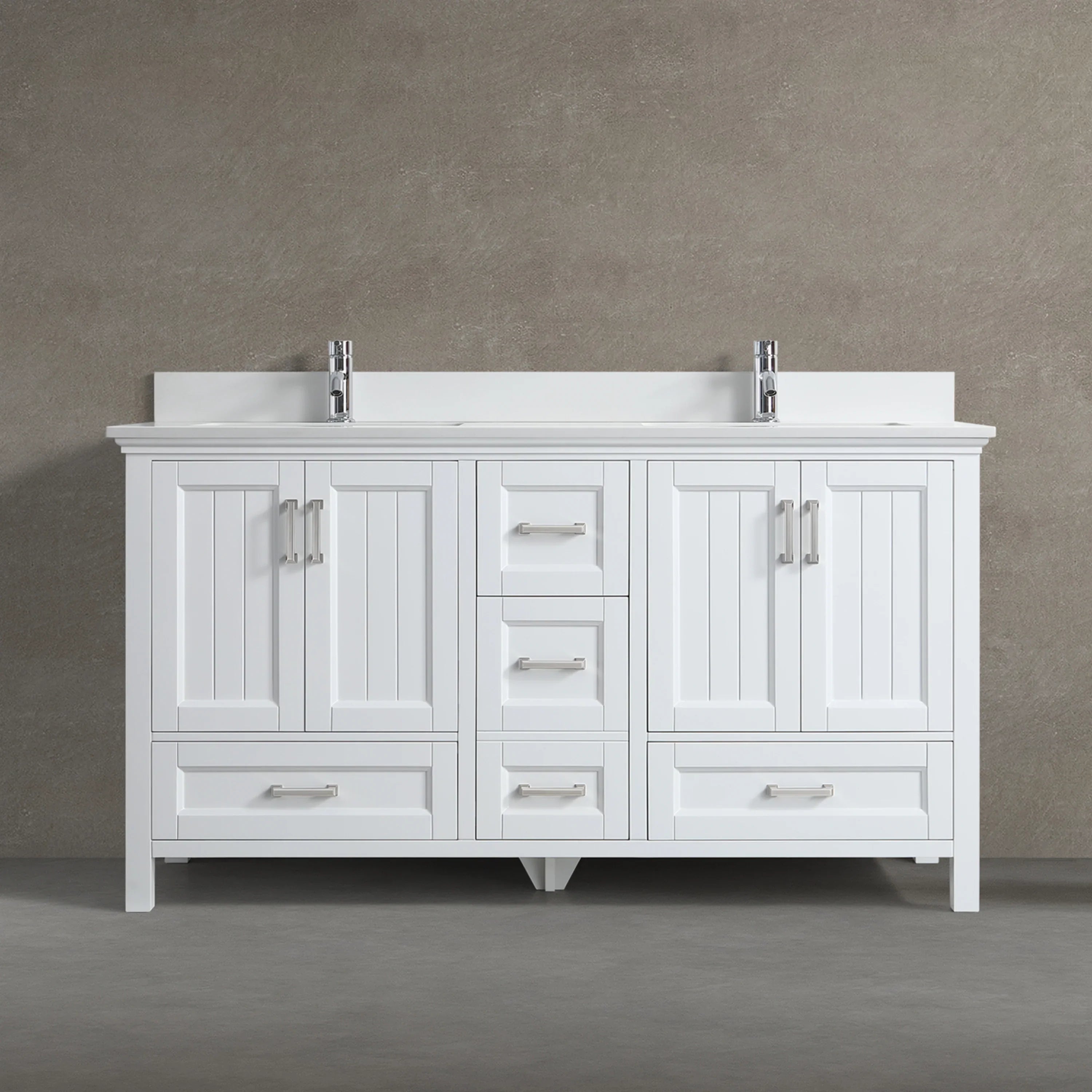 60" White Freestanding Double Sink Bathroom Vanity with White Quartz Countertop-Migration_Bathroom Vanities-DECOROLALA