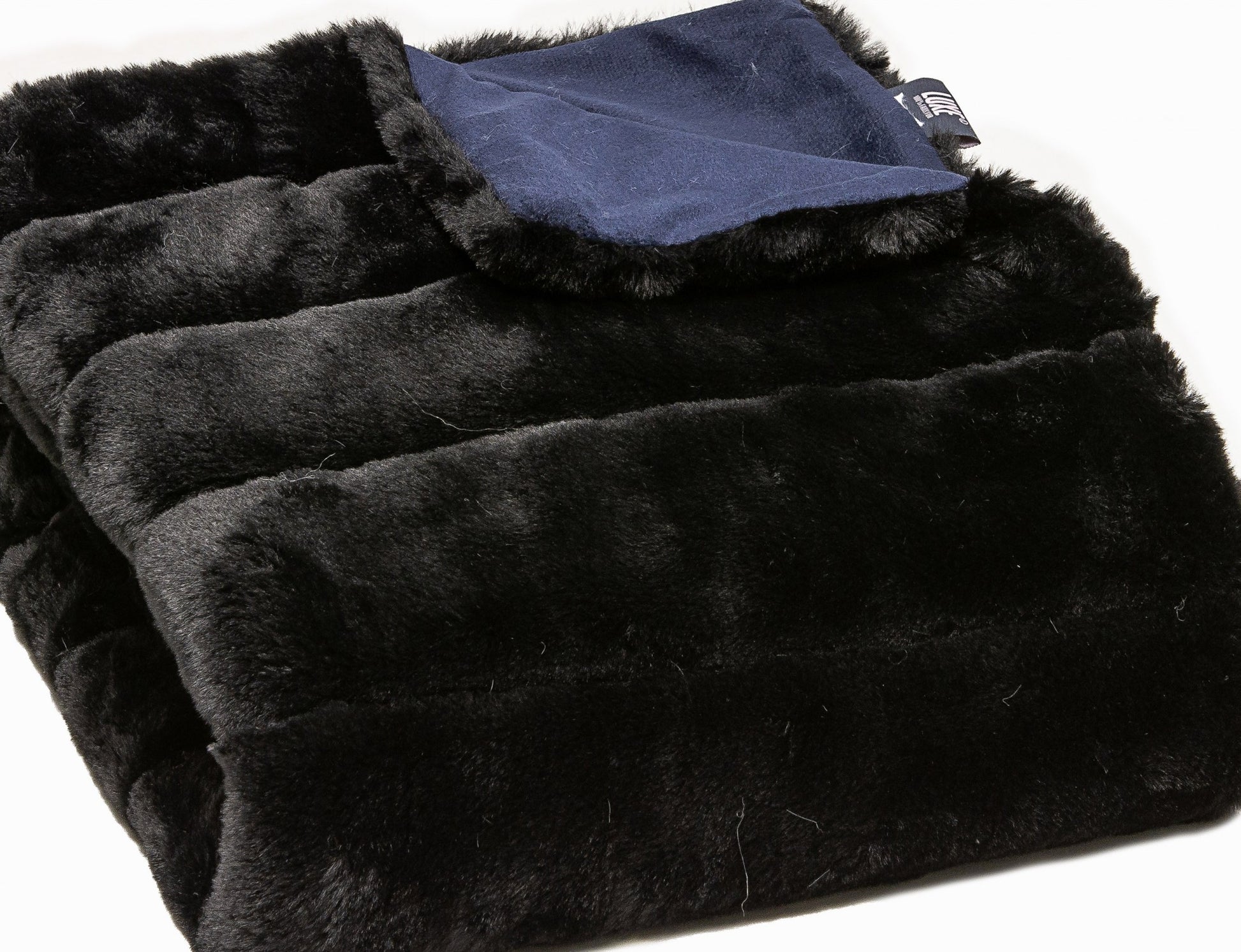60" X 2" Black Faux Fur Plush Throw Blanket-Throws & Blankets-DECOROLALA