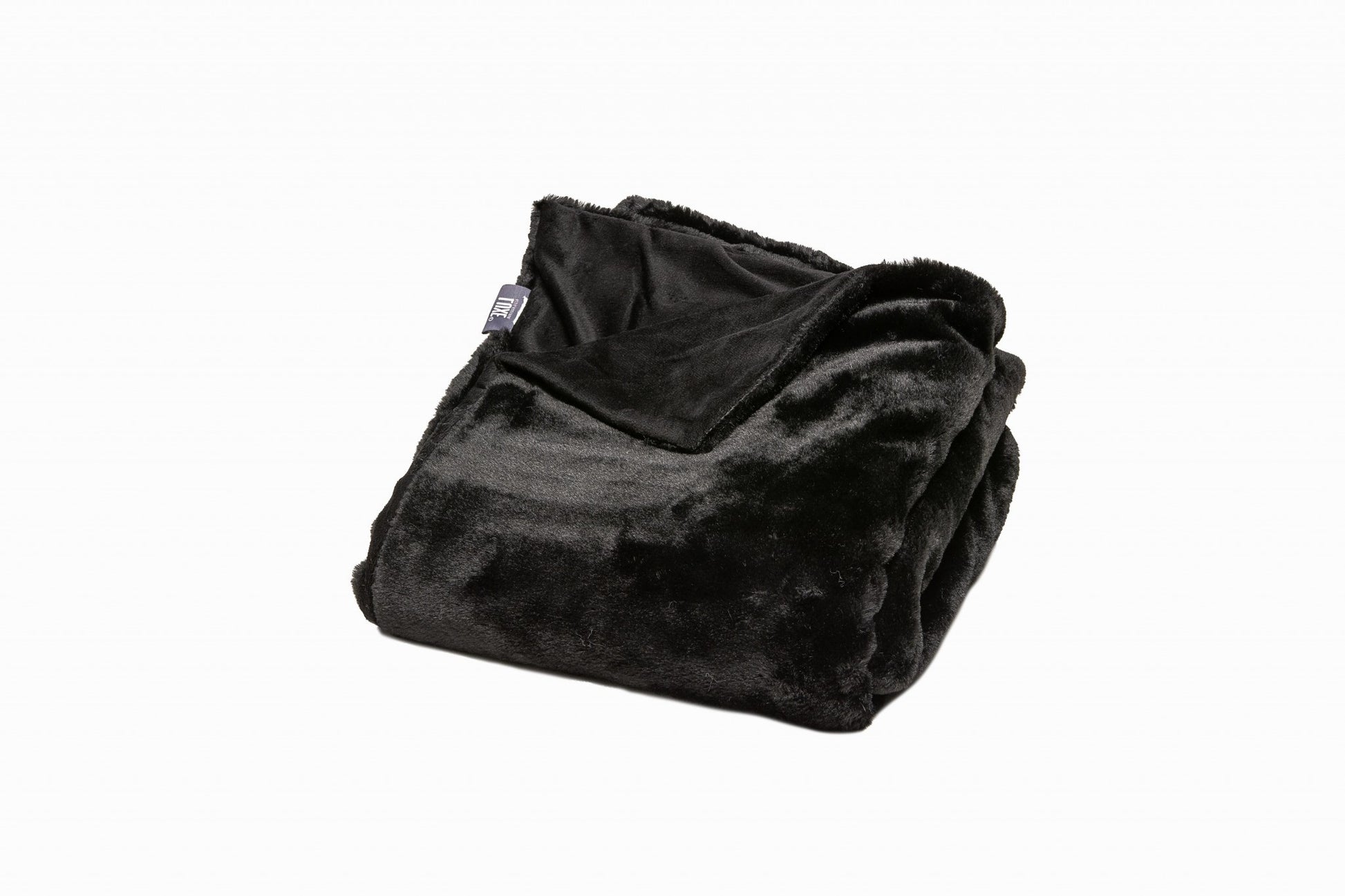 60" X 2" Black Faux Fur Plush Throw Blanket-Throws & Blankets-DECOROLALA