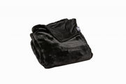 60" X 2" Black Faux Fur Plush Throw Blanket-Throws & Blankets-DECOROLALA
