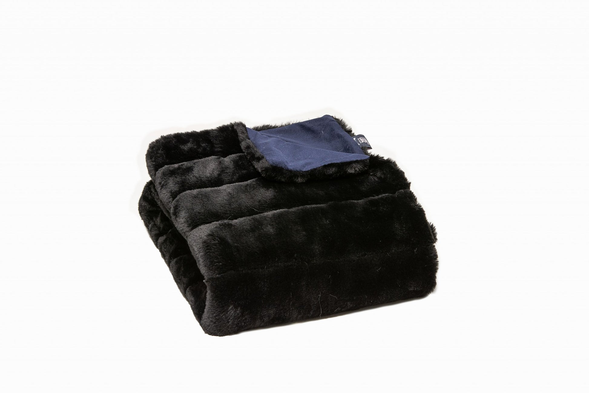 60" X 2" Black Faux Fur Plush Throw Blanket-Throws & Blankets-DECOROLALA