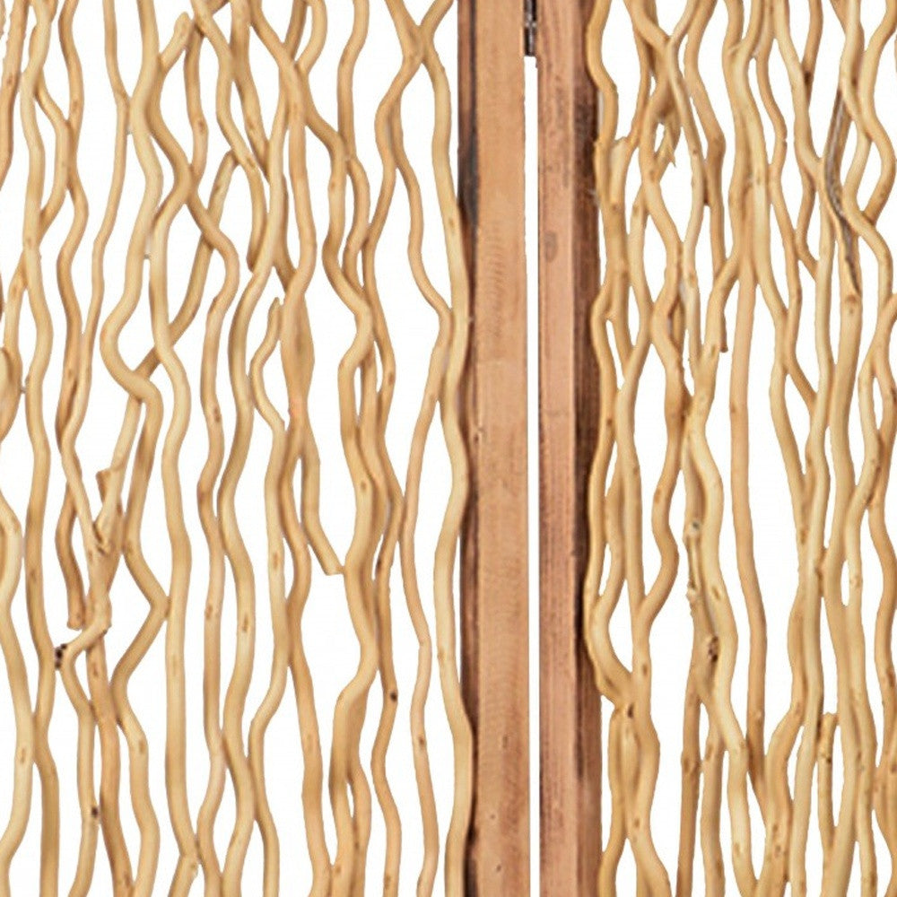 60 X 69 Brown 3 Panel Wood Foldable Screen-Room Dividers-DECOROLALA