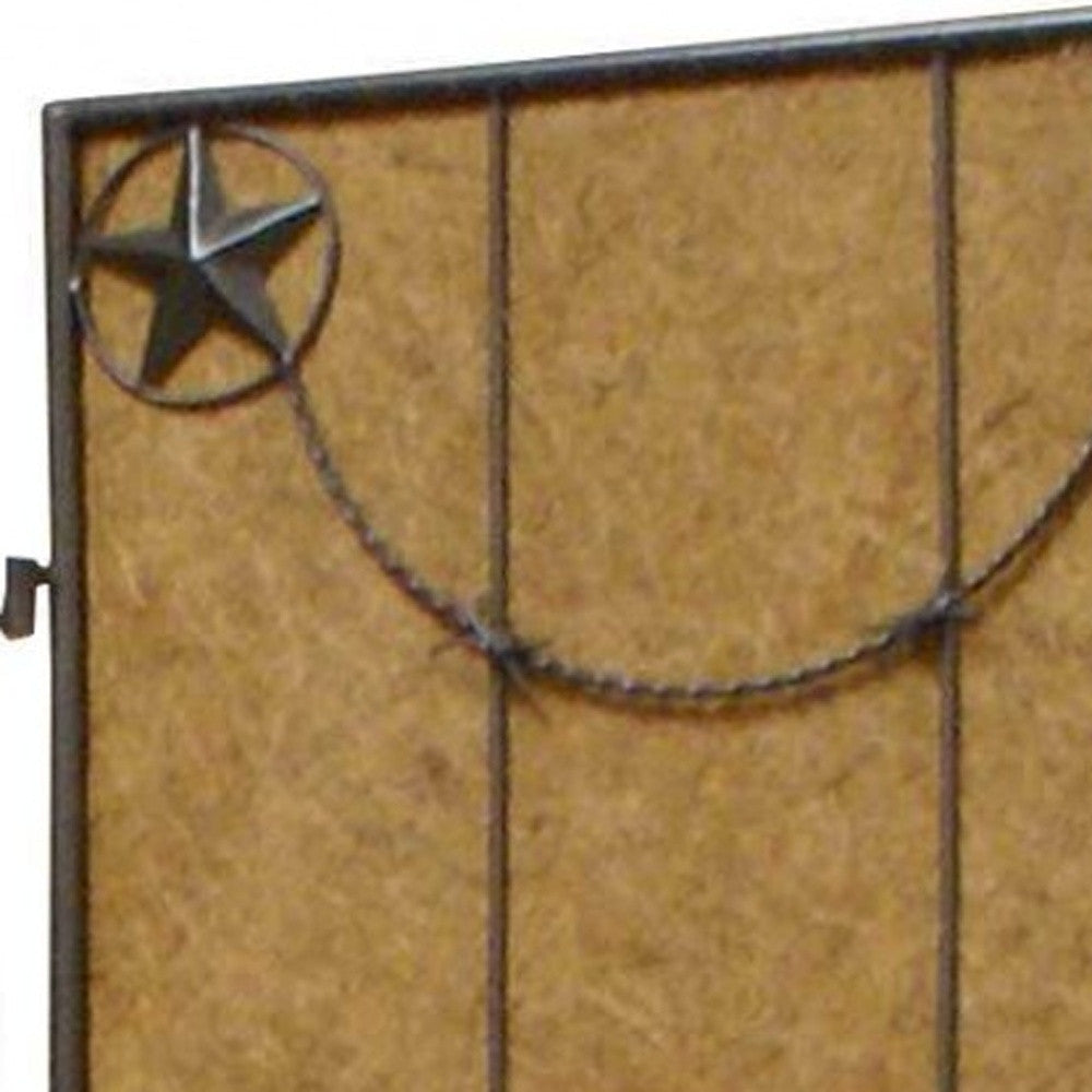 60 X 72 Brown Metal Lone Star - Screen-Room Dividers-DECOROLALA