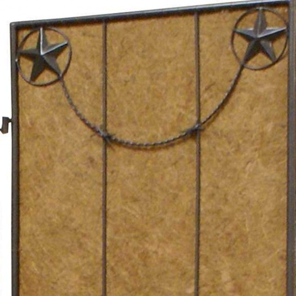 60 X 72 Brown Metal Lone Star - Screen-Room Dividers-DECOROLALA
