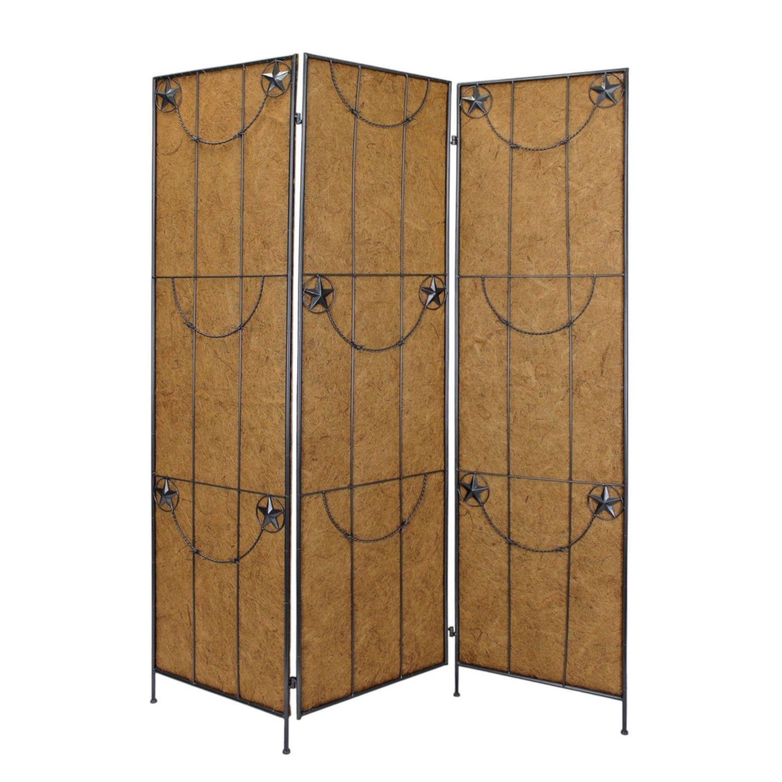 60 X 72 Brown Metal Lone Star - Screen-Room Dividers-DECOROLALA