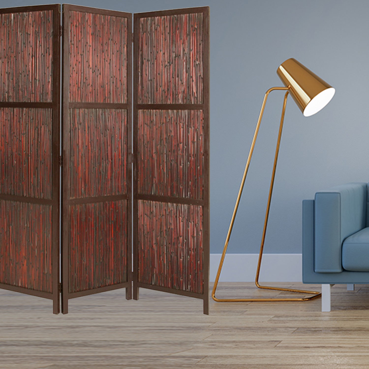 60" X 72" Cherry Wood Screen-Room Dividers-DECOROLALA