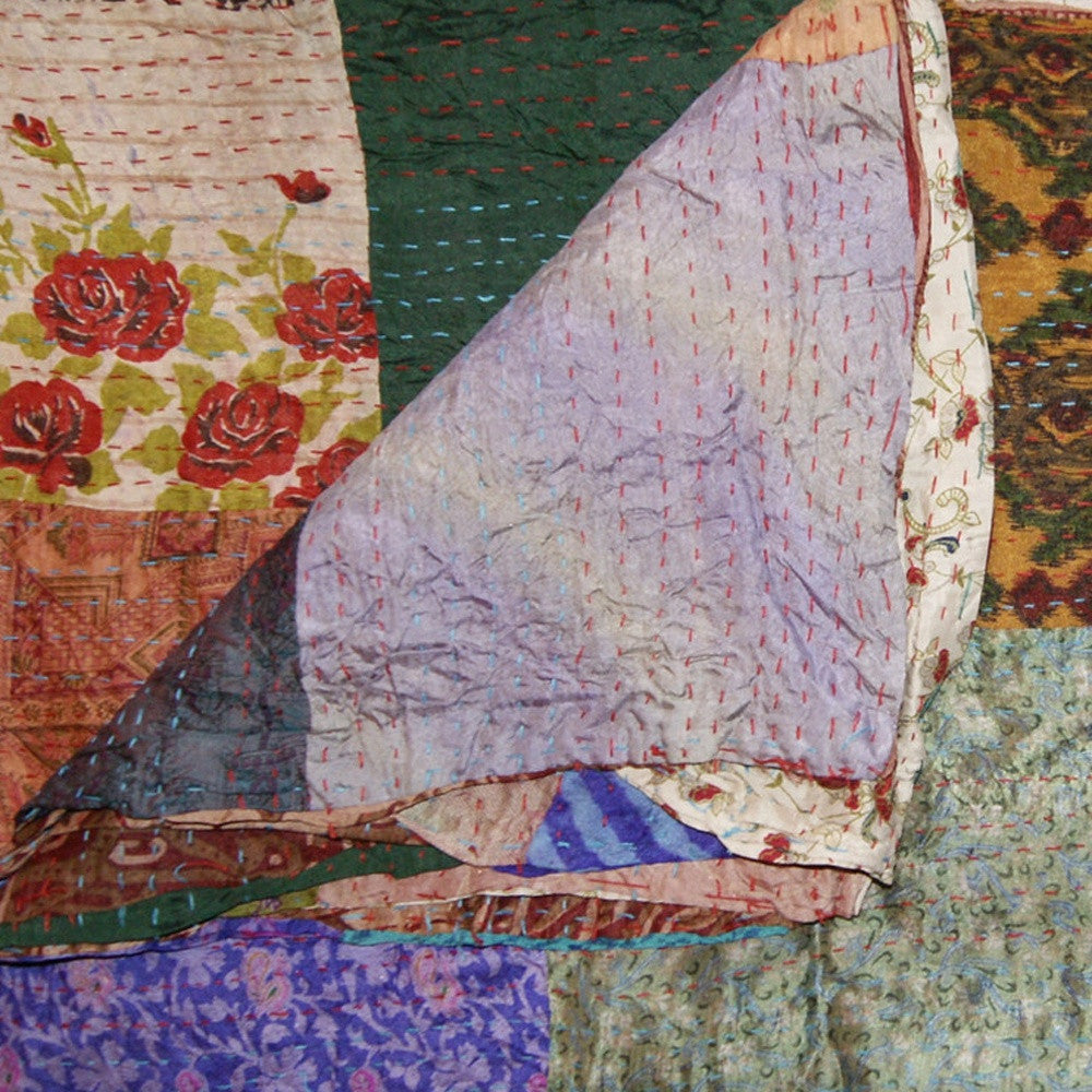 60" X 90" Silk Multicolor Throws-Throws & Blankets-DECOROLALA