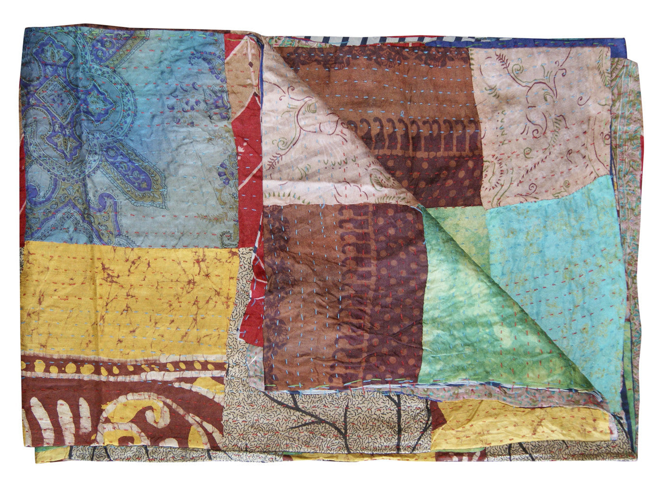 60" X 90" Silk Multicolor Throws-Throws & Blankets-DECOROLALA