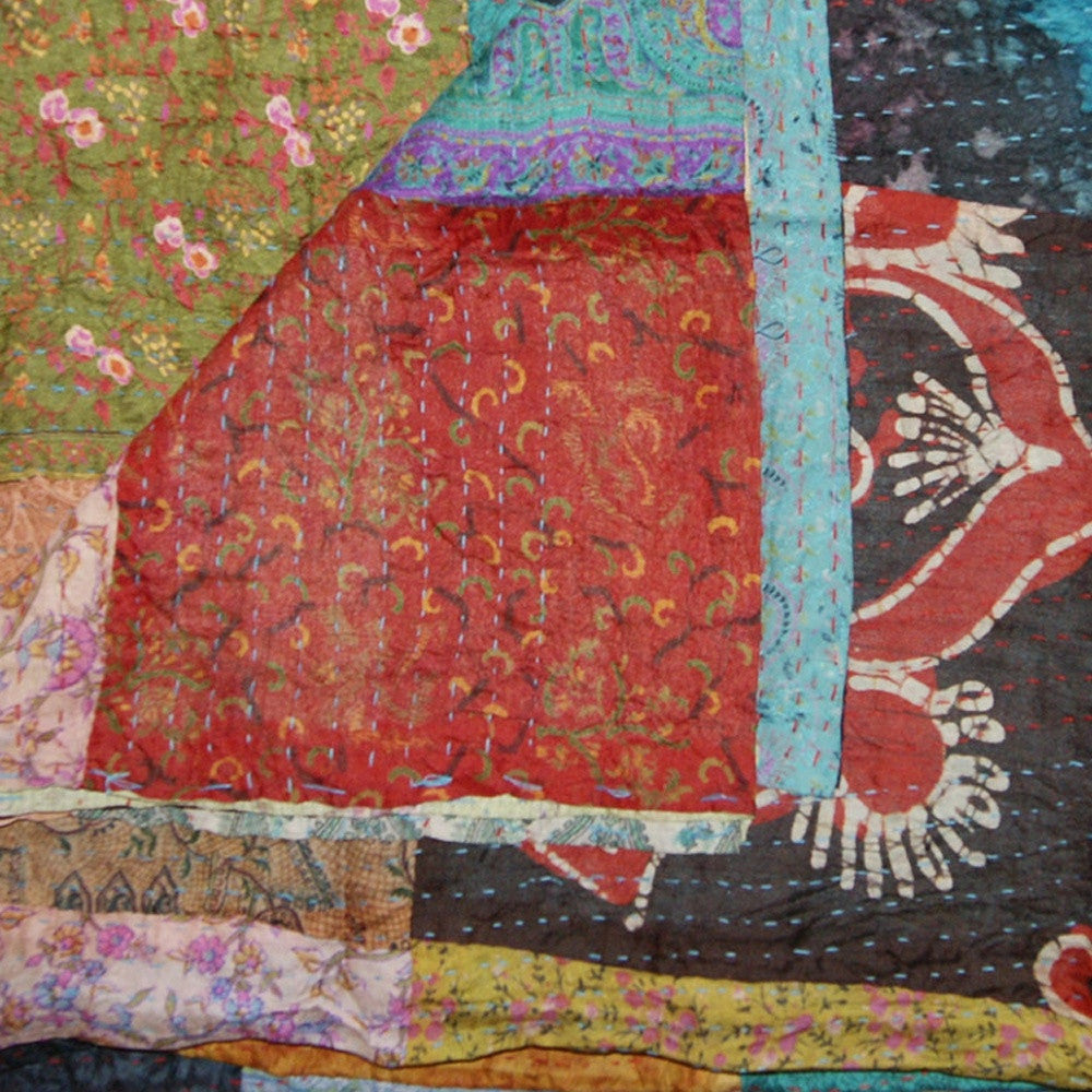 60" X 90" Silk Multicolor Throws-Throws & Blankets-DECOROLALA