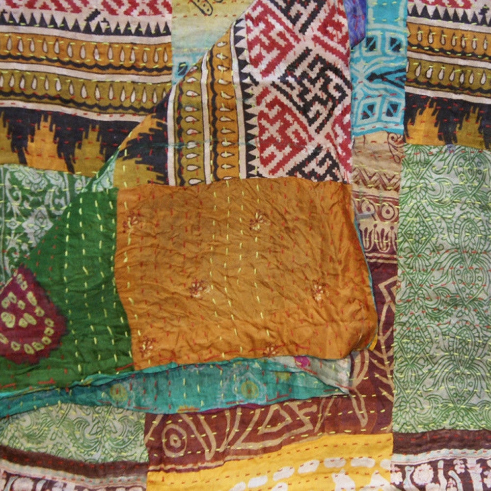 60" X 90" Silk Multicolor Throws-Throws & Blankets-DECOROLALA