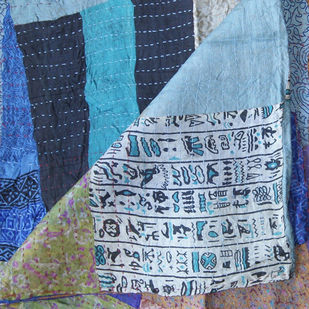 60" X 90" Silk Multicolor Throws-Throws & Blankets-DECOROLALA