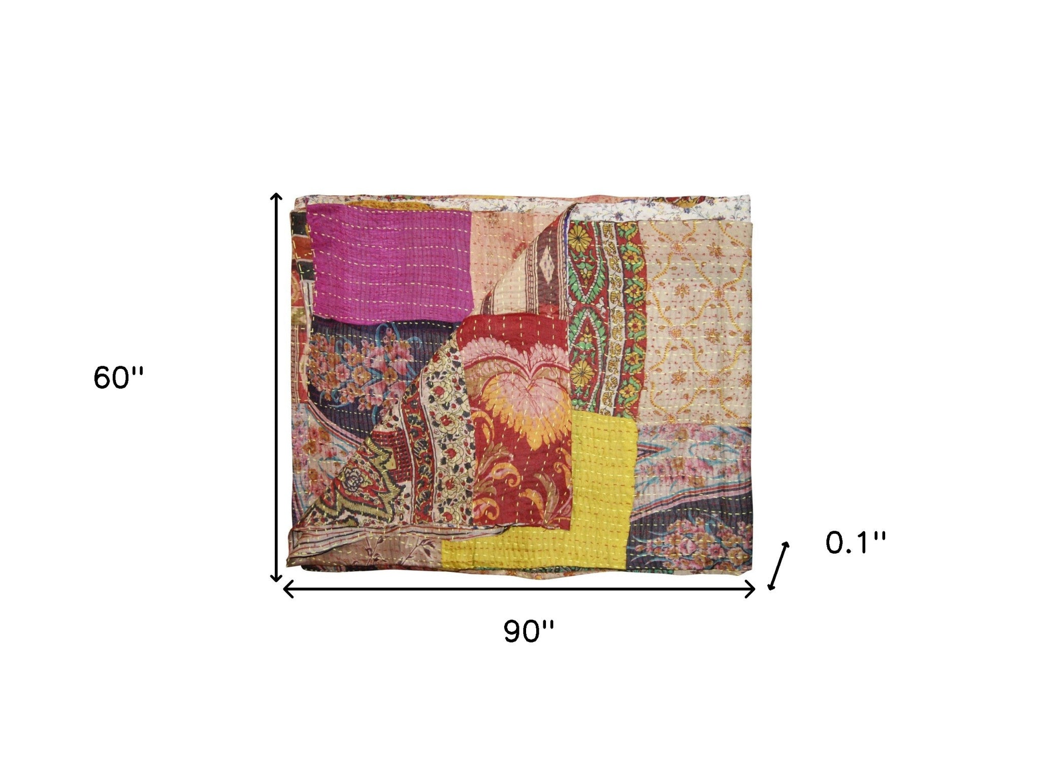 60" X 90" Silk Multicolor Throws-Throws & Blankets-DECOROLALA