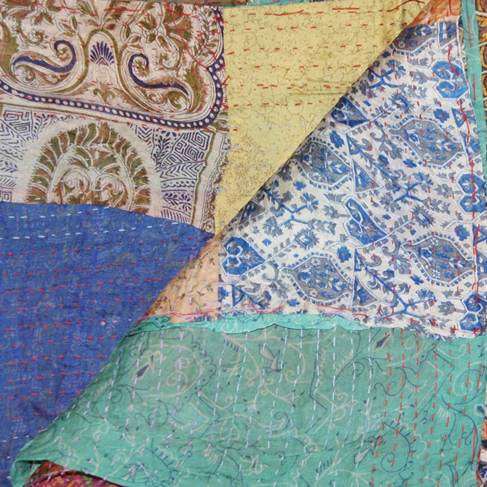 60" X 90" Silk Multicolor Throws-Throws & Blankets-DECOROLALA