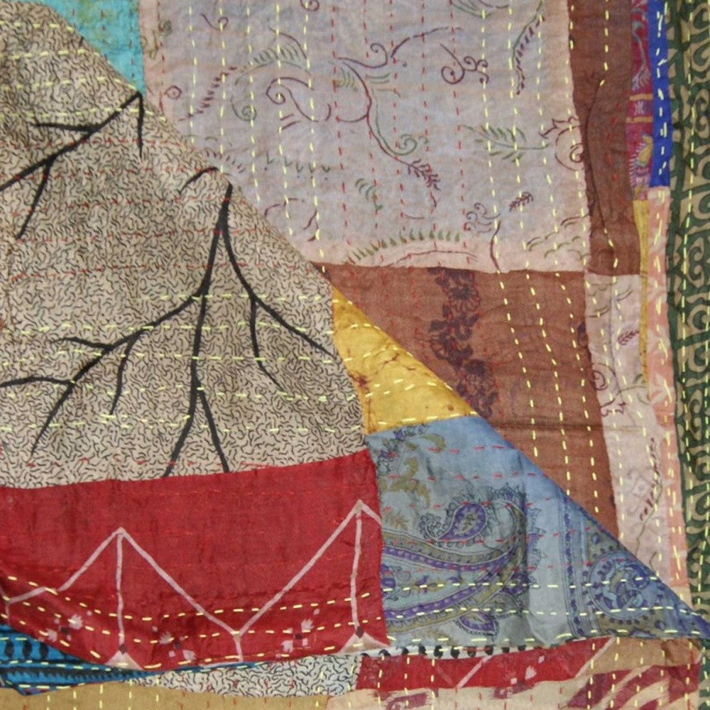 60" X 90" Silk Multicolor Throws-Throws & Blankets-DECOROLALA