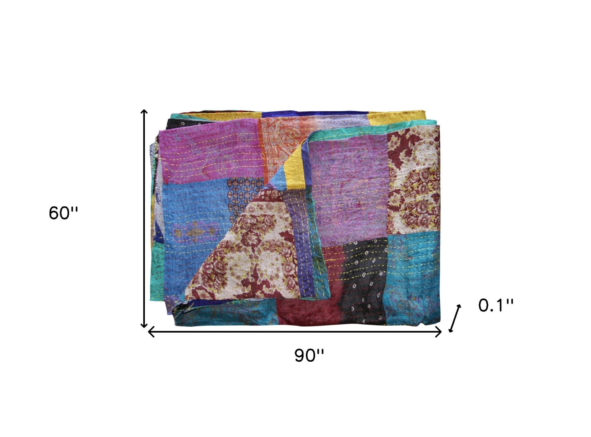 60" X 90" Silk Multicolor Throws-Throws & Blankets-DECOROLALA