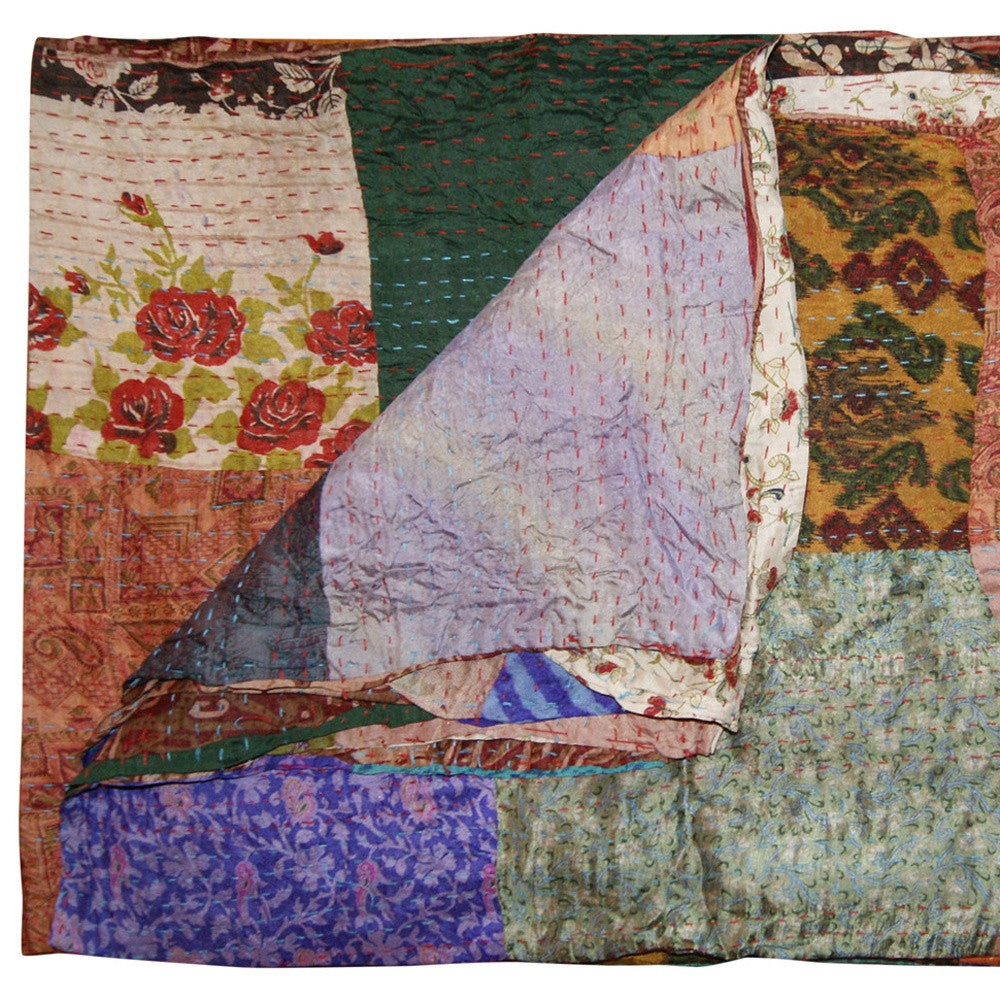 60" X 90" Silk Multicolor Throws-Throws & Blankets-DECOROLALA