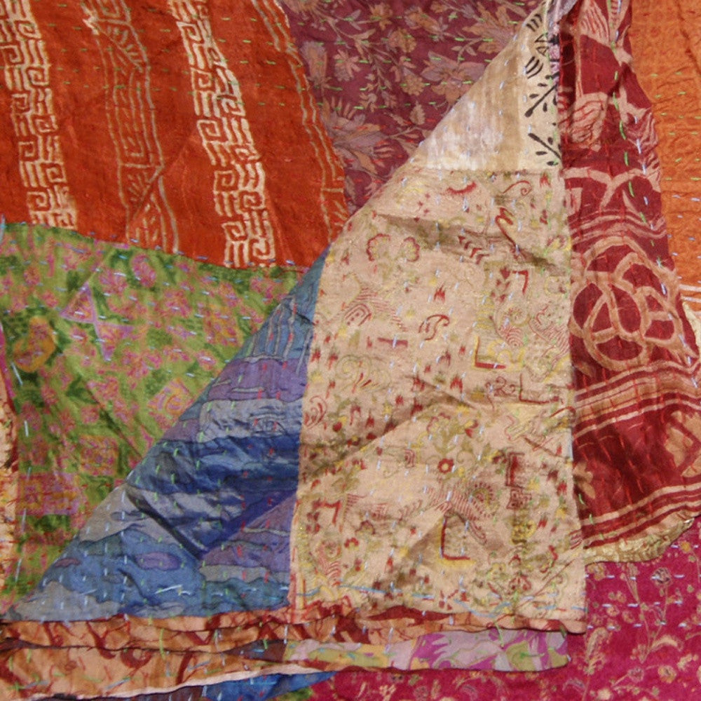 60" X 90" Silk Multicolor Throws-Throws & Blankets-DECOROLALA