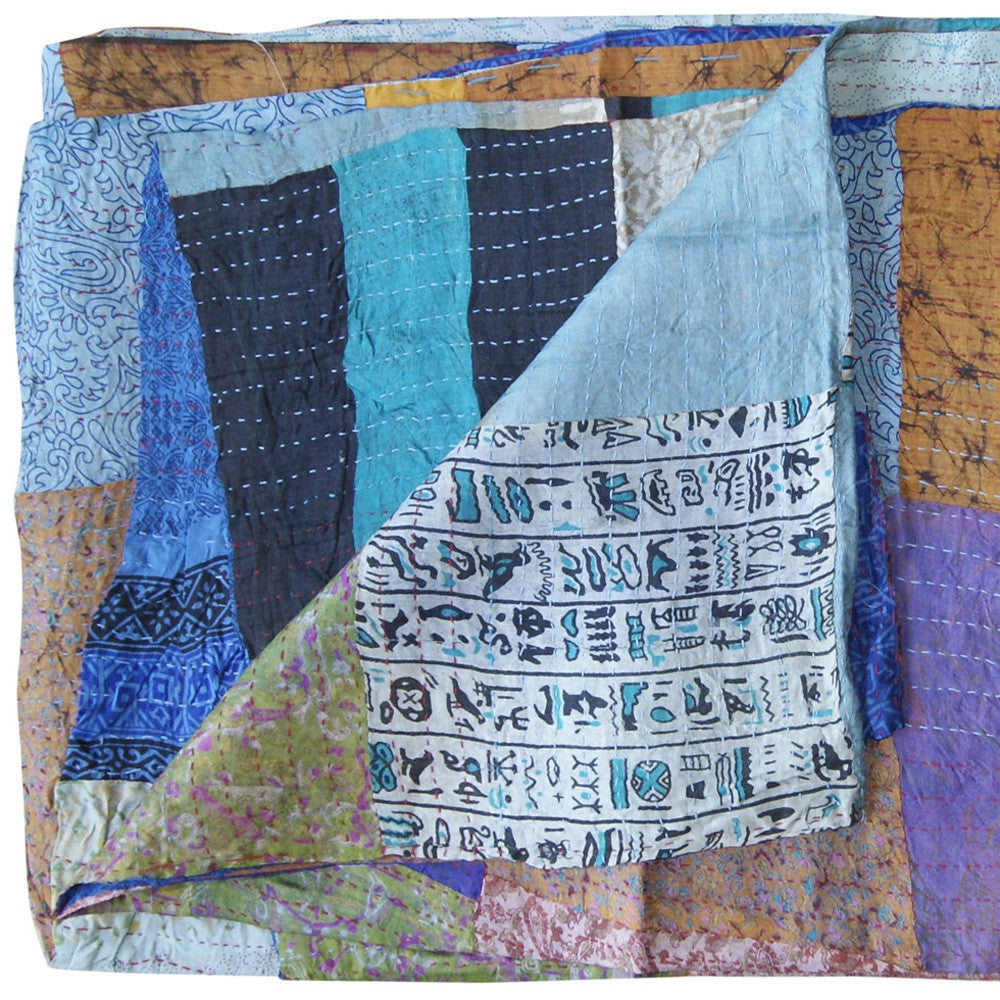 60" X 90" Silk Multicolor Throws-Throws & Blankets-DECOROLALA