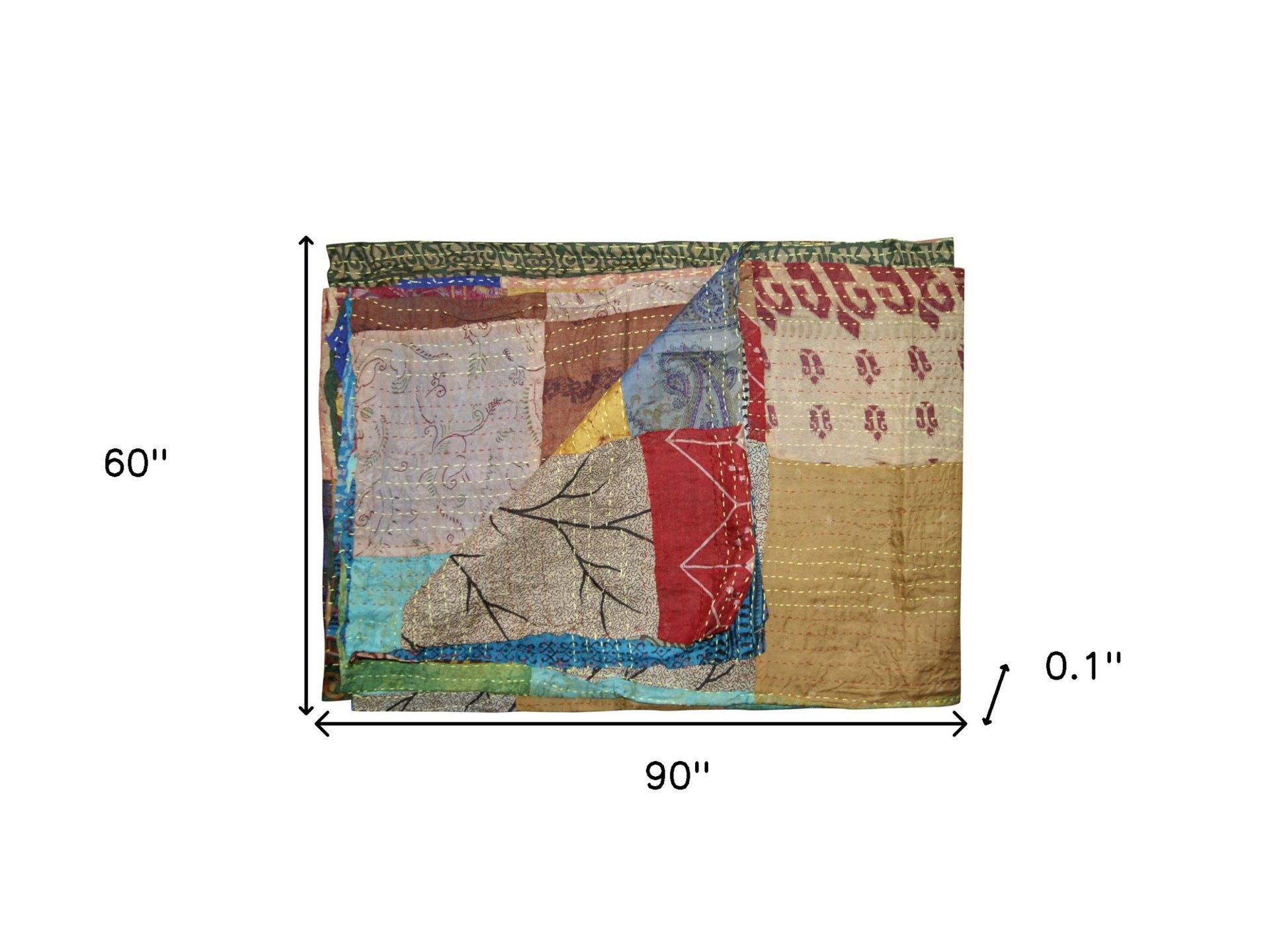 60" X 90" Silk Multicolor Throws-Throws & Blankets-DECOROLALA