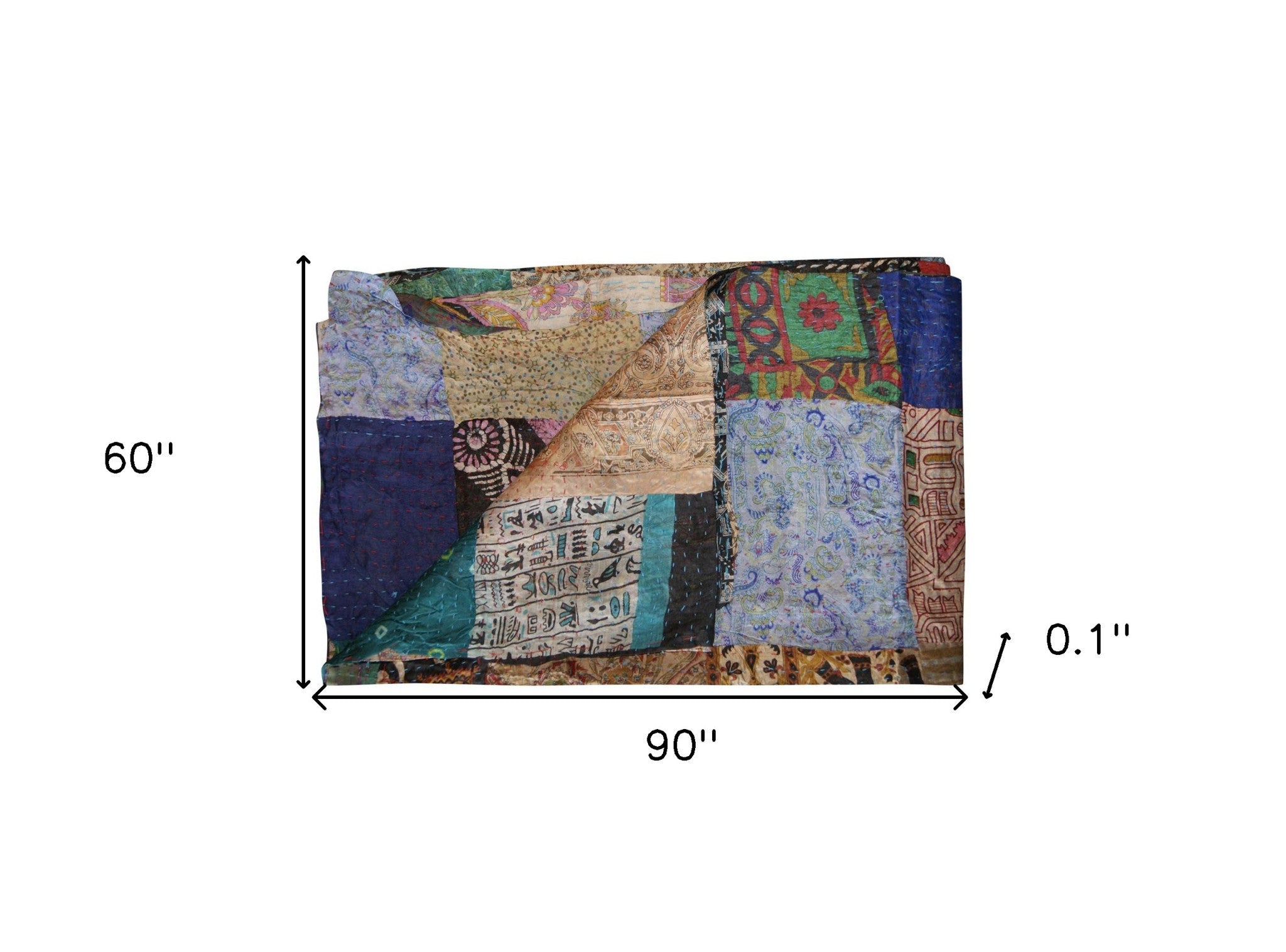 60" X 90" Silk Multicolor Throws-Throws & Blankets-DECOROLALA