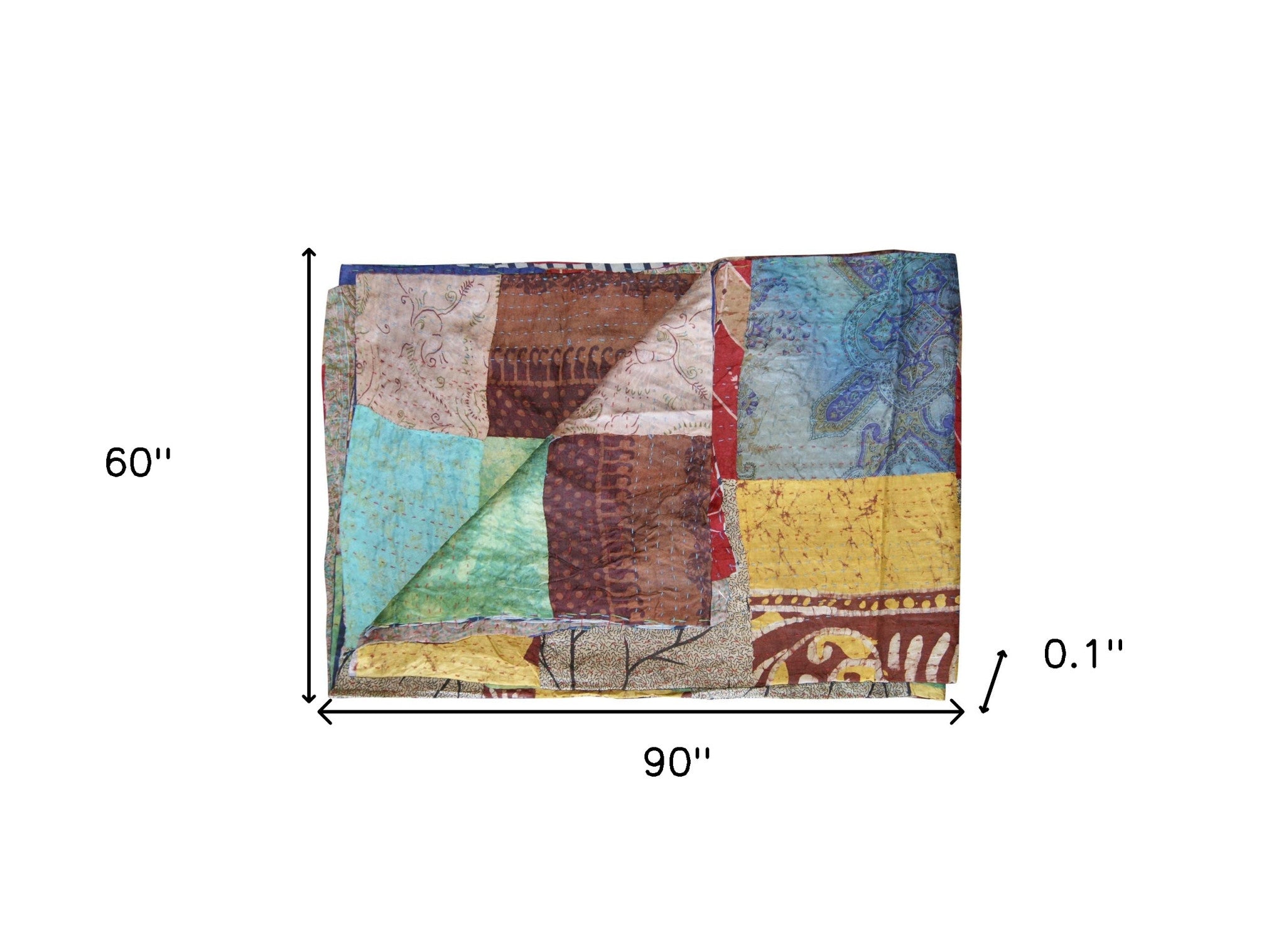 60" X 90" Silk Multicolor Throws-Throws & Blankets-DECOROLALA